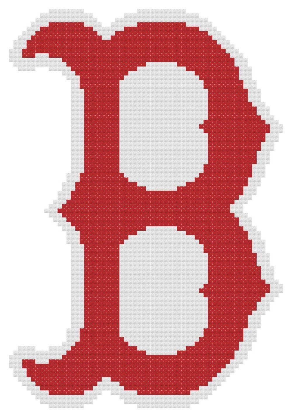 Red Sox B Logo - I'm selling Counted Cross Stitch Pattern, Boston Red Sox B Logo