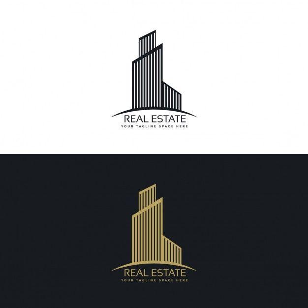 Black and Gold D Logo - Black and gold real estate logo with a building Vector