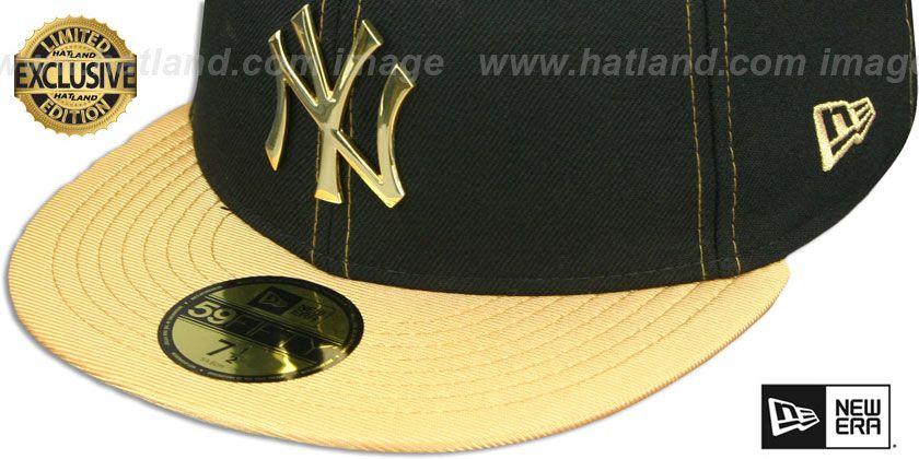 Black and Gold D Logo - YankeesHats.com York Yankees Hats 'GOLD METAL BADGE