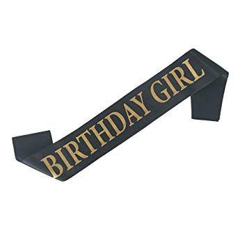 Black and Gold D Logo - D DOLITY Birthday Girl Ribbon Women Princess Girls Sashes Brithday