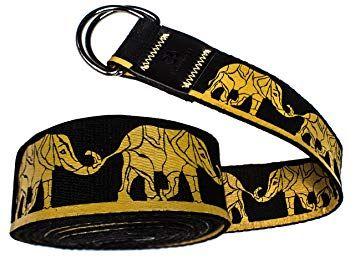 Black and Gold D Logo - Yoga Strap. Designed in Italy. Cotton Belt 8ft Long with iYouYoga