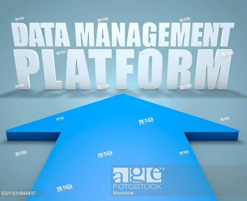 Blue Management Platform Logo - Data Management Platform - 3d render concept of blue arrow pointing ...