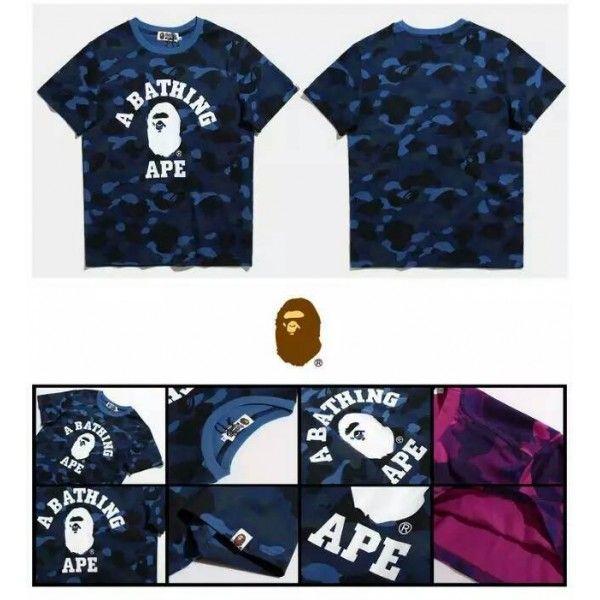 Blue BAPE Camo Logo - NEW! A Bathing Ape BAPE Camo T-Shirt| Buy A Bathing Ape Online