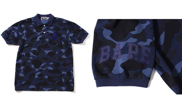 Blue BAPE Camo Logo - New Bathing Ape Camo Polo T-Shirts | ALPHASTYLES