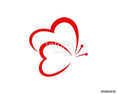 Butterfly Heart Logo - Love Butterfly Logo