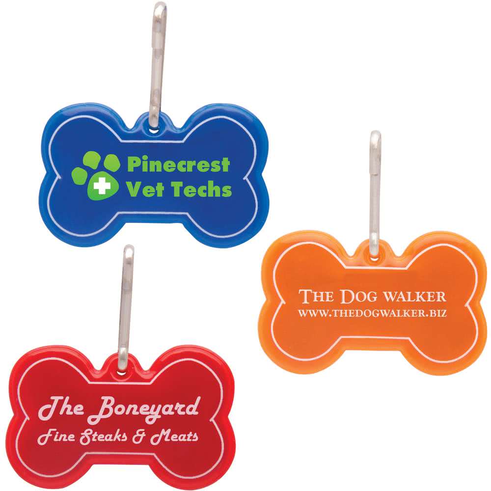 Bone Dog Logo - Promotional Dog Bone Reflective Collar Tags with Custom Logo for ...