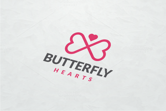Butterfly Heart Logo - Butterfly Hearts Logo by yopie on @creativemarket | Design | Heart ...