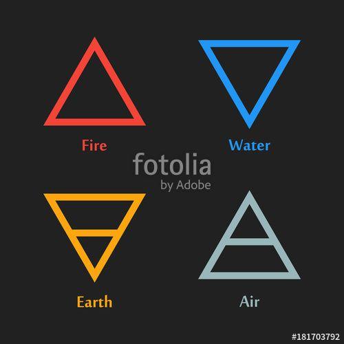 Symbols Triangle Logo - Vector illustration of four elements icons, triangle icons symbols ...