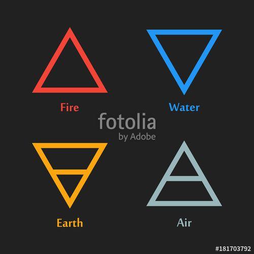 Symbols Triangle Logo - Vector illustration of four elements icons, triangle icons symbols