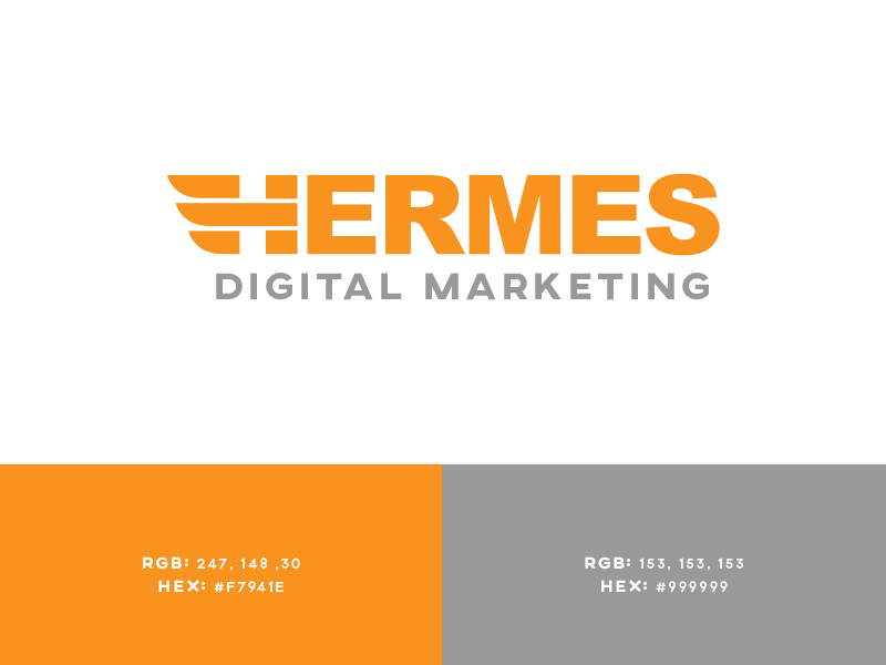 Orange Hex Logo - Hermes Digital Marketing full logo by Kegan Rivers | Dribbble | Dribbble