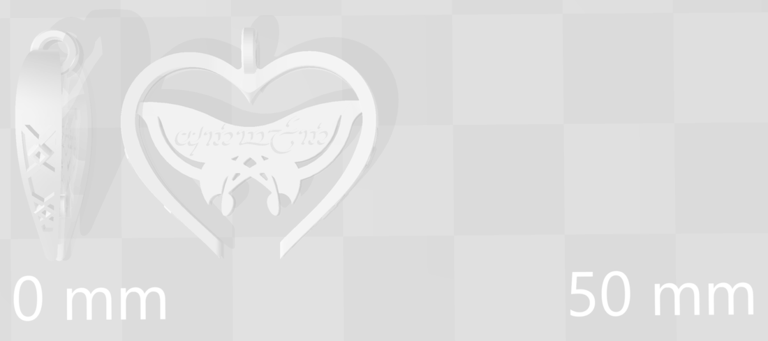 Butterfly Heart Logo - 3D Printed Sindarin Elvish Butterfly Heart Pendant