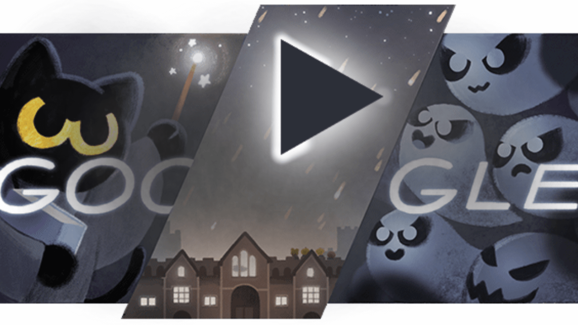 Crazy Google Logo - Halloween Google Doodle treats searchers to Magic Cat Academy game ...