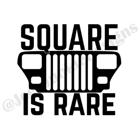 YJ Jeep Grill Logo - Square is Rare YJ Grill Vinyl Decal Jeep Girl Decal Jeep