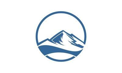 Blue Circle with White Mountain Logo - rumbig photos, images, assets | Adobe Stock