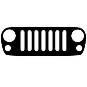 YJ Jeep Grill Logo - Black Yj Jeep Grill Logo