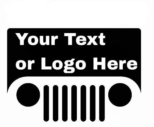 YJ Jeep Grill Logo - Jeep Grill Vinyl Decal Sticker Your Text Or Logo LOTS OF COLORS JK