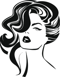 Makeup Black and White Logo - beautiful girl face black and white clipart 60708 Salon