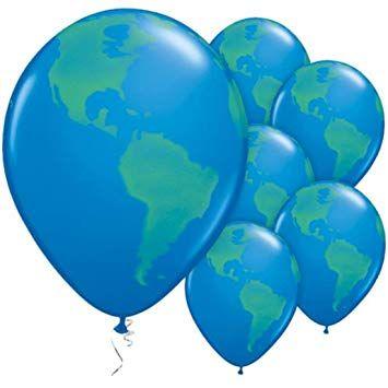 Blue World Globe Logo - Planet Earth Globe 11 Latex Balloons 25pk: Amazon.co.uk: Toys & Games