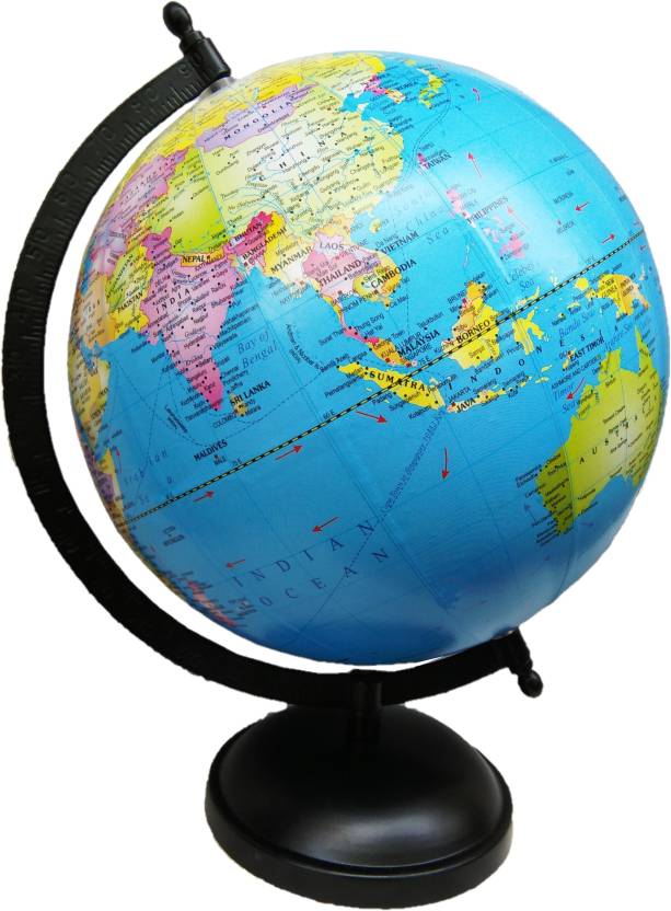 Blue World Globe Logo - Ajmoda Antique blue earth globe Educational/Antique Globe with Black ...