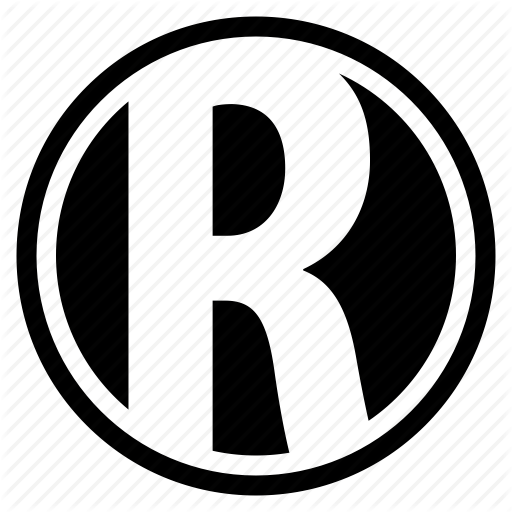 Black White R Logo - Alphabet, character, letter, logo, r, round icon