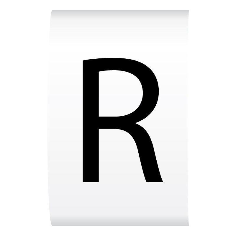 Black White R Logo - K Type Black On White Cable Markers