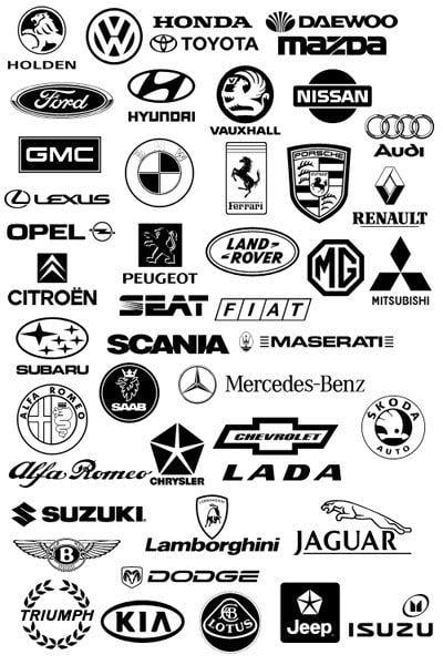 Common Car Logo - free photohop shapes. Line Art. Cars, Car logos, Logos