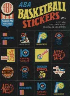 ABA Team Logo - 1971 Topps Trios Stickers ABA Team Logo Stickers #24A Basketball ...