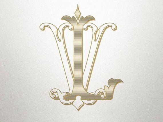 VL Logo - Wedding Initials Logo LV VL Wedding Initials Vintage | Etsy