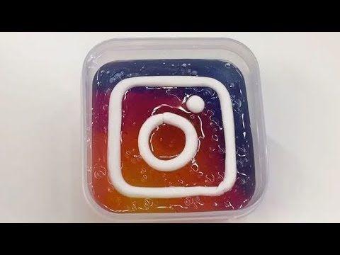 Clear Slime Logo - Instagram logo made out of clear slime Relaxing Slime ASMR - YouTube