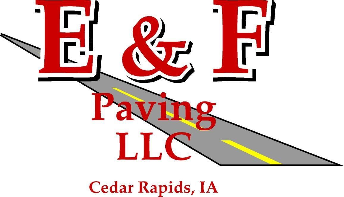 Red E Company Logo - E & F Paving