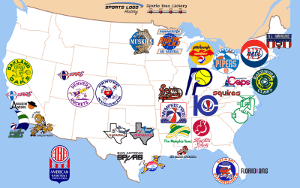 USFL Logo - ABA and USFL Teams Map | Sports Team History