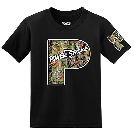 Camo Powerstroke Logo - Amazon.com: Powerstroke Camo Logo Sleeve T-Shirt: Clothing
