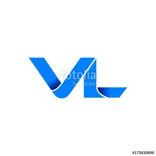 VL Logo - vl logo initial logo vector modern blue fold style Stock image