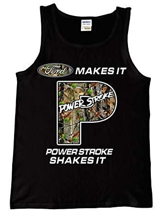Camo Powerstroke Logo - Ford Makes it, Powerstroke Shakes it Camo Logo Tank Top - Black ...