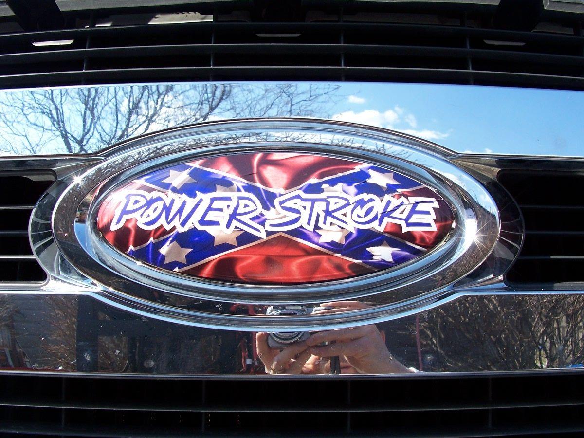 Camo Powerstroke Logo - POWER STROKE Logo gril or Tailgate Cover