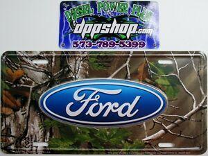 Camo Powerstroke Logo - ford real tree camo diesel truck emblem license plate tag ...