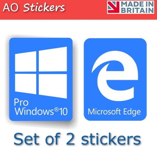Official Microsoft Windows 10 Logo - Windows 10 Pro Microsoft Edge Logo Set Vinyl Label Sticker for ...