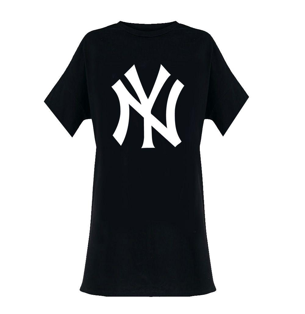 Classic Clothing Logo - Official Ladies T Shirt Oversized DRESS New York Yankees Classic ...
