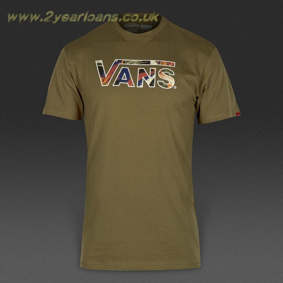 Classic Clothing Logo - Clearance Sale Vans Mens T-Shirt Classic Clothing Logo Fill Military ...