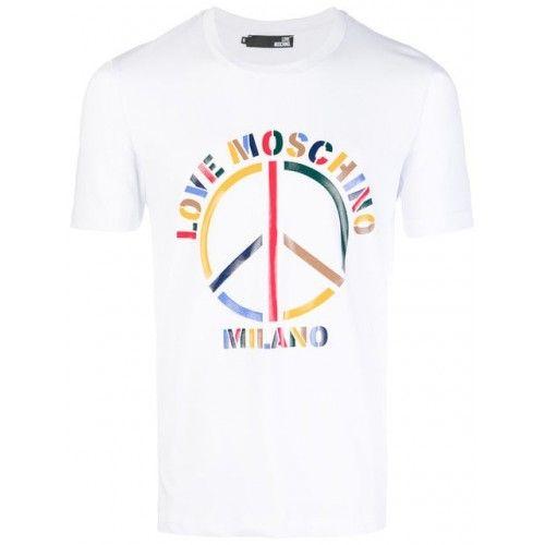 Classic Clothing Logo - Love Moschino peace logo Classic T-Shirts Men's Clothing EE388GUKX