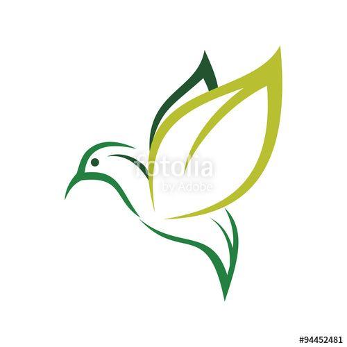 Green Bird Logo - Green Leaf Bird Fly Logo Illustration