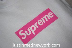 Pink T Logo - Supreme 2005 Pink White Box Logo Tee T-Shirt | eBay