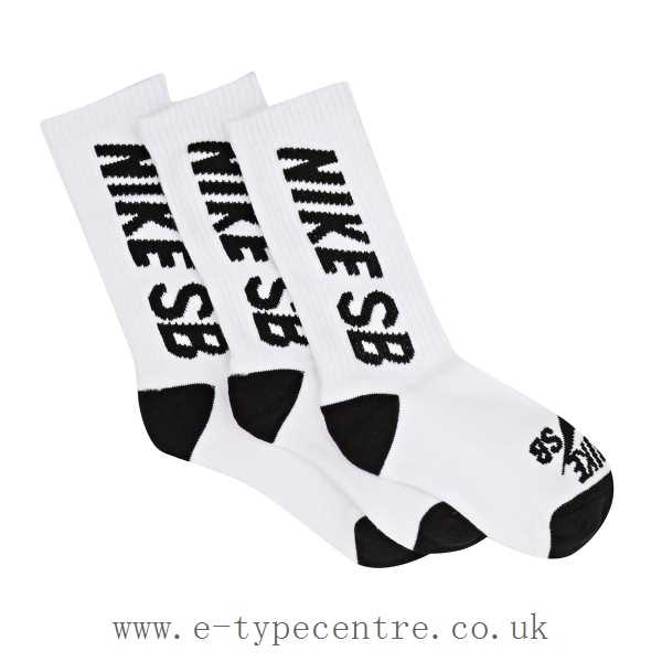 White Socks Logo - Big Sb Logo Crew 3 Pack - White Nike SB Socks/Arch support for a ...