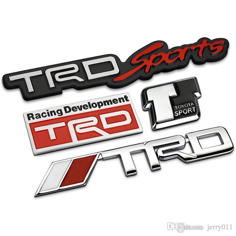 Black and Silver Car Logo - 3D Modified Car Badge Sticker Styling TRD Grille Emblem Car Styling ...