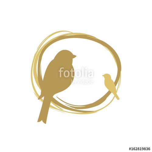 Birds and Nest as Logo - Bird Nest Vector Logo Design. And Royalty Free Image