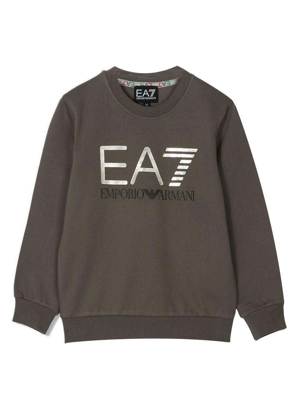 Dark Grey Logo - EA7 Junior Grey Logo Sweatshirt | Designerwer