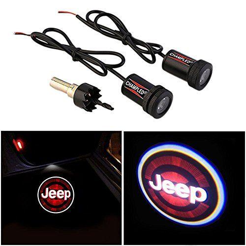 Red Laser Logo - CHAMPLED For JEEP RED Laser Projector Logo Illuminated Emblem Step ...