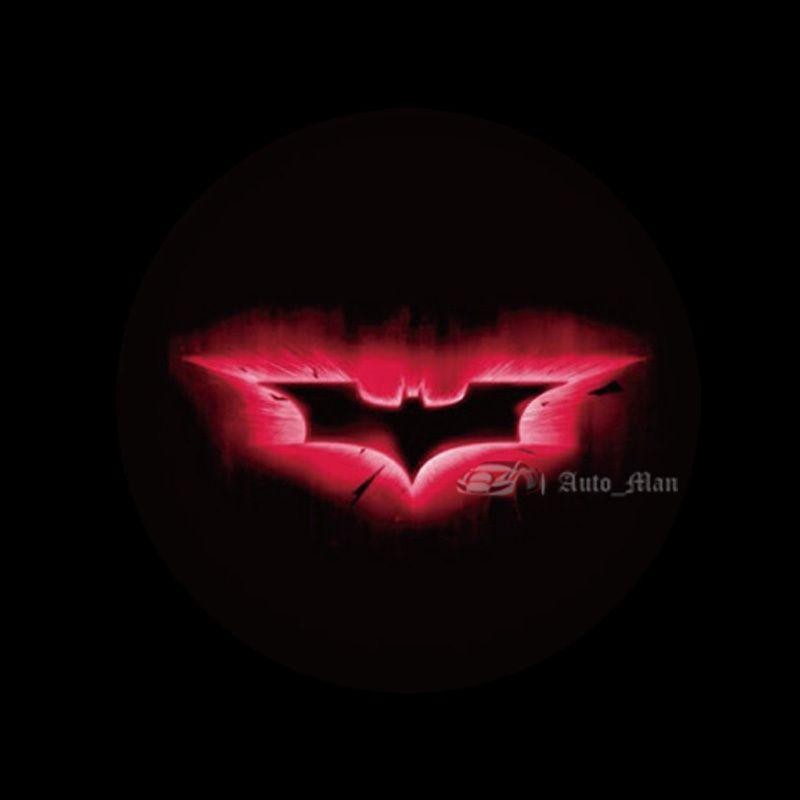 Red Laser Logo - 2x 3D Red Batman Logo Wired and Drill Car Door Welcome Courtesy