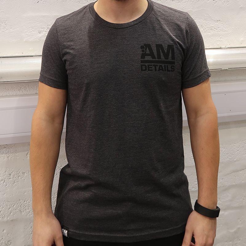 Dark Grey Logo - AMDetails T-Shirt, Small Classic Logo, Black on Dark Grey Heather ...