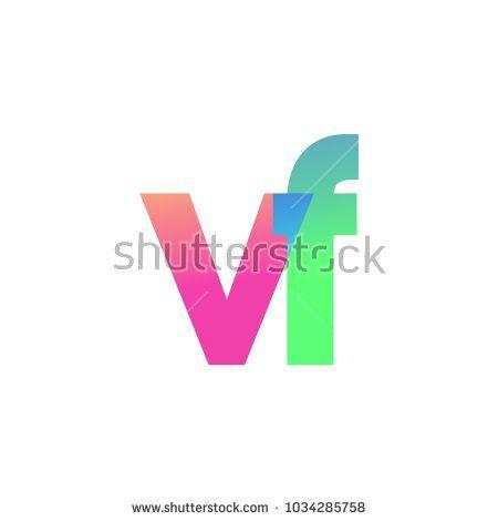 VF Logo - Initial Letter VF Lowercase Logo green, pink and Blue, Modern